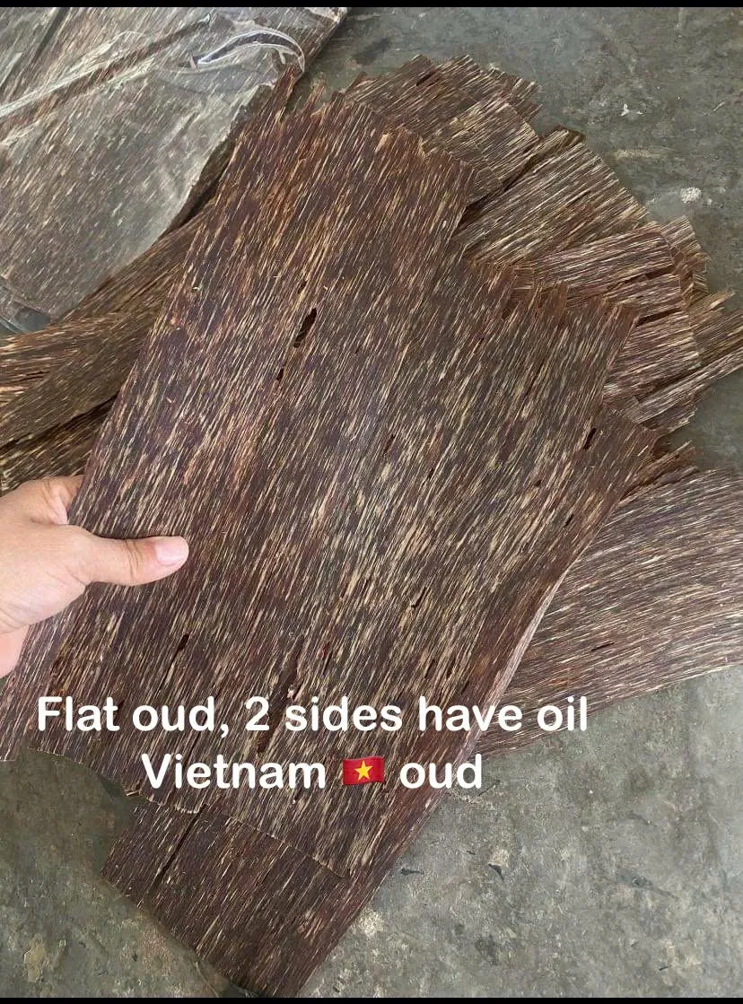 VIP Flat Oud – Double-Sided Oil Agarwood Chips (0.2mm Ultra Thin) | Premium Vietnamese Agarwood